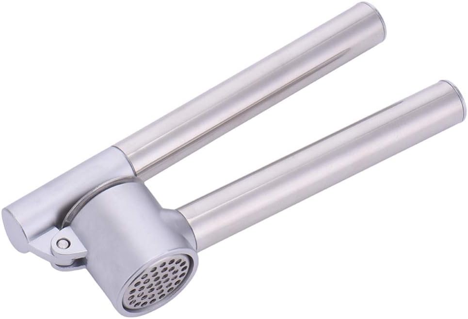 VIVIANE Lengthen 304 Stainless Steel Garlic Press Garlic Squeeze Garlic Garlic Peeler Garlic Kitchen Gadget Garlic (Size : 19.7cm)