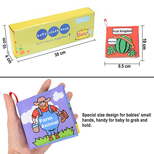 image for Acekid First Soft Book, Nontoxic Baby Cloth Books Early Education Toys