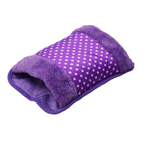 WITERY Hand Warmer Portable Rechargeable Electric Heat/Hot Water Bag with Soft Velvet Cover - Ideal For Warm Your Hands/Pain Relief/Muscle Relaxation & Comfort Use and As Pillow Purple - Thumbnail 2