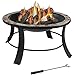 Sunnydaze 30 Inch Natural Slate Fire Pit Table with Spark Screen