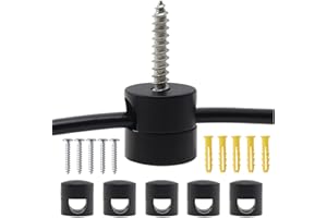 RTNLIT Swag Hook for Chandelier Ceiling Lights Cable, Lamp Hook for Fabric Electrical Cord Cable Hanging Pendant Lighting Fixtures(Black, Pack of 5)