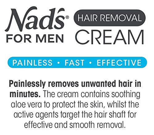 Nad's for Men Hair Removal Cream - Painless Hair Removal For Men - Soothing Depilatory Cream For Unwanted Coarse Male Body Hair, 6.8 Oz