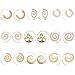 9 Pairs Golden Bohemian Vintage Tribal Swirl Spiral Hoop Earrings Set For Women Mother Jewelry(golden)