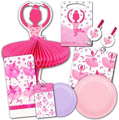 Ballerina Party Supplies Set Girls -- Ballerina Birthday Party Decorations, Party Favors, Plates, Napkins and More!