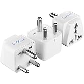 Ceptics India Travel Plug Adapter (Type D) for Pakistan, Nepal, Bangladesh - 3 Pack [Grounded &amp; Universal] (GP-10-3PK)