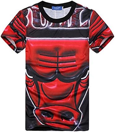 Cartoon Basketball Red Bull Rage Print 3d T Shirt Women Men Summer Hip Hop