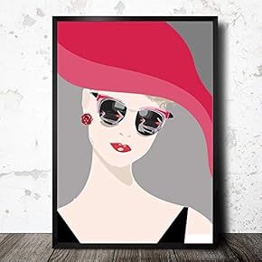 Framed Canvas Wall Art for Living Room, Bedroom Fashion Lady Canvas Prints for Home Decoration Ready to Hang - 16x24 inches