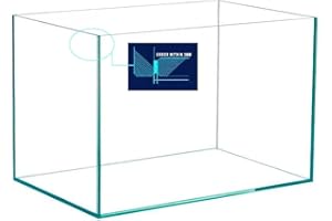 Firaq Large Fish Tank, Glass Aquarium, Rectangular Turtle Tank Peninsula Style, Premium Ultra Clear Borderless Aquarium with Low-Iron Glass for Fish and Corals 8mm (23.6 * 17.7 * 17.7 inches)