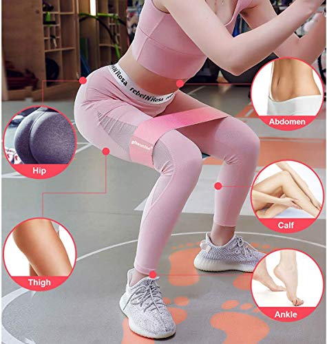 GLBSUNION Resistance Bands for Legs and Butt Exercise Bands - Non Slip Elastic Booty Bands, 3 Levels Workout Bands Women Sports Fitness Band for Squat Glute Hip Training Yoga