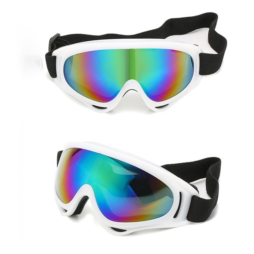 mumisuto Ski Goggles Windproof 100% UV Protection,X400 PC Windproof Skiing Glasses, Outdoor Sports Ski Snow Glasses,Anti-glare Ski Goggles Dual Lens for Women Men Adult Youth(white)