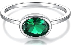 SARIEL Simple Birthstone Rings for Women Mother Jewelry 925 Sterling Silver Colorful Cubic Zirconia Stackable Promise Ring Gift for Her