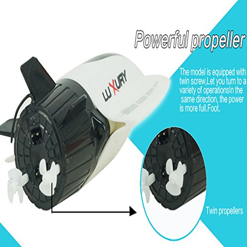 RedDhong Mini RC Submarine Creative Speed Electric Radio Remote Control Submersible Racing Boats Toys for Children(White) - Thumbnail 2