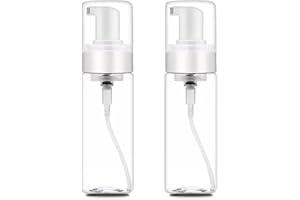 Foam Pump Bottle Dispenser, Yuelong 2pcs Foaming Bottles Travel 100ml/3.5OZ Transparent Empty Spray Bottles Soap Dispenser Po