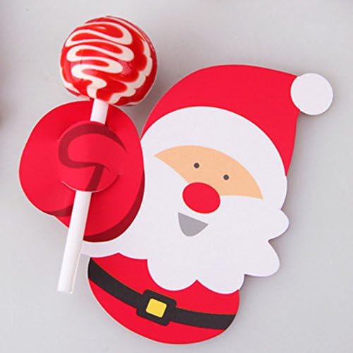 50Pcs Christmas Candy and Lollipop Santa Claus Paper Card Christmas Decoration For Home Gift Package Decor,Deep Sapphire