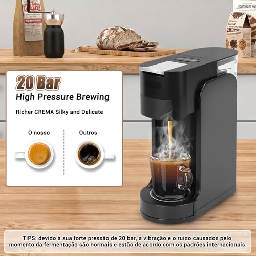 Cafeteira de Capsula, 110V, Cafeteira Capsula 3 em 1, Compatível para Cápsulas Nestlé, Dolce Gusto e Café Moído, Cáfeteira Multicapsula com Bandeja Coletora Ajustável, Tanque de Água para 800ml