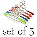 GLCON Portable Folding Clothes Hangers - Foldable Clothes Drying Rack for Travel - Plastic Closet Hangers (Pack of 5)