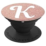 Pop Socket Cell Phones K Initial rose gold Capital Letter K - PopSockets Grip and Stand for Phones and Tablets
