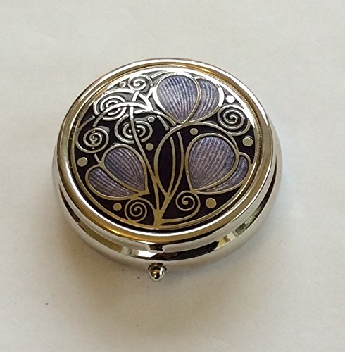 Pill Box (Large Size) in a Celtic Swirls Design in Purple