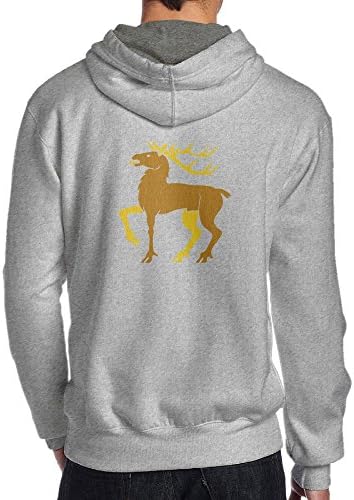 Xianliuli Christmas Elk Men's Fashion Creative Casual Wear Cap With No Pocket Hoodie L Ash