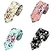 Geek-M Men's Fashion Causal Cotton Floral Printed Tie Necktie Skinny Ties for Men Pack of 4