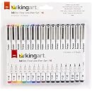 KINGART 436-16 Inkline Fine Line Stifte Set – 16 Stifte Für Präzises Zeichnen & Kalligraphie