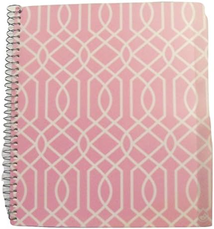 Studio C Carolina Pad The Pattern Play Collection College Ruled Poly Cover 5-Subject Spiral Notebook (Pink and White Maze, 150 Sheets, 300 Pages)