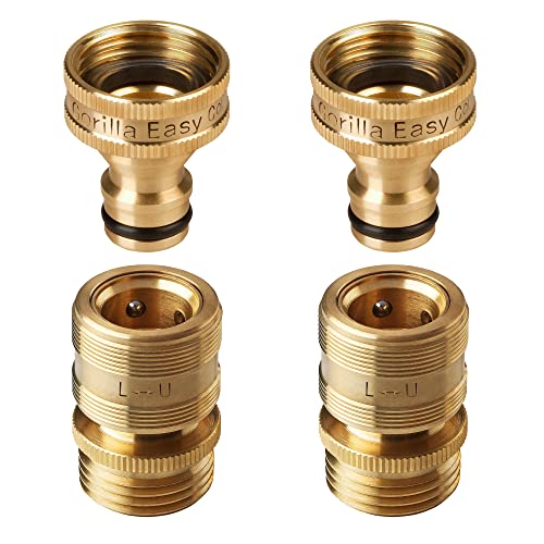 GORILLA EASY CONNECT Locking Garden Hose Quick Connect Fittings. ¾ Inch