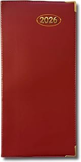 PaulStore 2026 Slim Line Week to View Padded Diary Red view 1