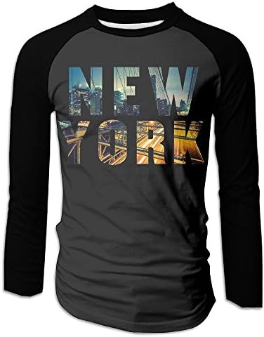 Men's New York City Raglan Baseball T-Shirts 3/4 Sleeve Baseball Tees S