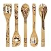 Harry Burned Wooden Spoons Potter Utensil Set Funny Gift Idea Cooking Serving Utensils 100% Bamboo All-Natural, Kitchen House Warming Gifts Slotted Spoon 5 Piece