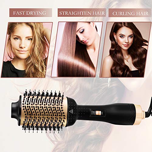 Hair Dryer Brush, Hot Air Brush, VSADEY One Step Hair Dryer & Volumizer 3 in 1 Hair Styling Brush Negative Ion Straightener & Curly Salon Reduce Frizz and Static for All Hair Types