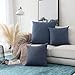 Home Brilliant Burlap Linen Throw Pillow Covers Blue Cushion Covers Decorative Throw Pillows for Couch, 18x18 inch(45cm), Set of 2, Navy Blue
