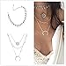 SUNSCSC Women's Triangle Stars Moon Sun Pendants Choker Statement Bib Necklace (Moon and Sun)