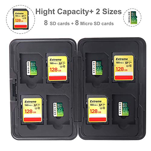 Micro SD Card Case Aluminum, SKOLOO Metal SD Card Holder Case Small Cute, SD Card Cases Storage, Blue