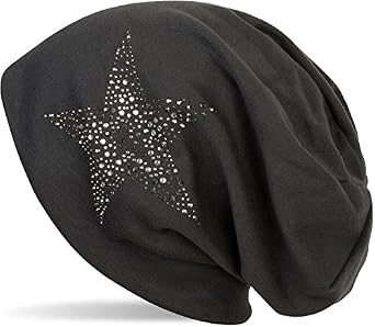 StyleBREAKER Feinstrick-Beanie Mit Sternen Und Streifen – Weiche Unisex-Mütze, Einheitsgröße Für Erwachsene