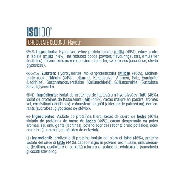 Dymatize-ISO-100-Chocolate-Coconut-22-kg-Whey-Protein-Hydrolysat-Isolat-Powder Dymatize ISO 100 Chocolate Coconut 2.2 kg - Whey Protein Hydrolysat + Isolat Powder