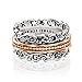 Paz Creations 925 Sterling Silver Spinner Ring for Woman, Anxiety Fidget Rings Hand Crafted, Vintage Style, with 1 Year Warranty, Rose Gold, Size 8