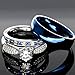 KingswayJewelry His and Hers 925 Sterling Silver Blue Sapphire Stainless Steel Wedding Rings Set Blue #SP24BLMSBL