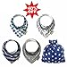 SALE 40% OFF - Baby Bandana Drool Bibs For Boys And Girls, Great For Traveling and Camping with Kids - 4 Pack Gift Set, Absorbent Cotton, 2 Clip Adjustable Snaps, Soft & Comfortable.