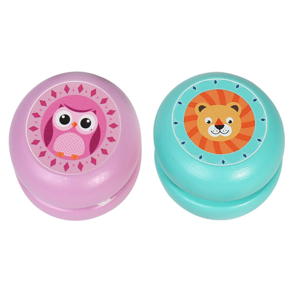 2pcs Yoyo Toys Kids Lovely Cartoon Animal Pattern Yoyo Toys Classic Fun Children Random Style