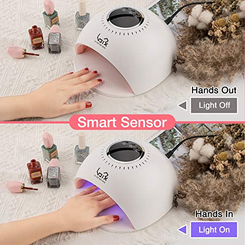Urvoix UV LED Nail Lamp - 42 Light Beads LED 84W Nail Dryer Curing Lamp with Whitening Function, Automatic Sensor, 3 Timer, Touch Control Design for Nail and Toe Nail Gel Polish Salon