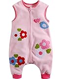 Vaenait Baby Kids Girls Micro Fleece Wearable Blanket Sleeping Sack Pink Flower