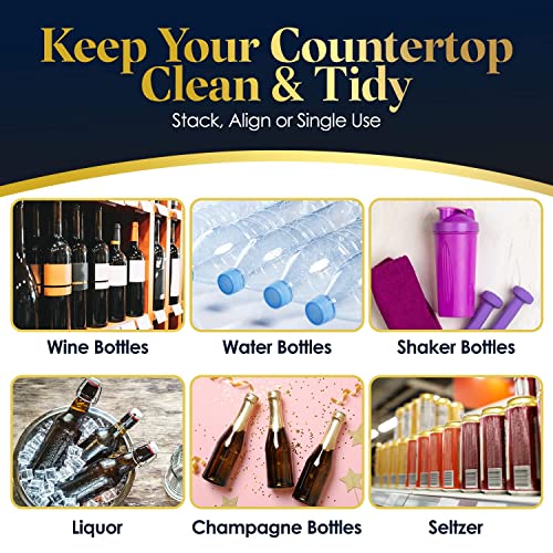 Homeries Wine & Water Bottle Organizer Holder Stackable Wine Rack for