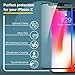 iPhone X Screen Protector Premium Tempered Glass 5D Full Coverage {Black} Bubble-Free, 9H Hardness Anti-Scratch, Anti Fingerprint, Shatterproof