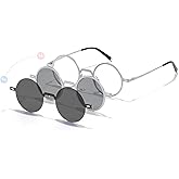 Long Keeper Adjustable Tint Sunglasses Polarized Round Sunglasses Men Lightweight Slim Glasses Hiking Driving Fishing Beach