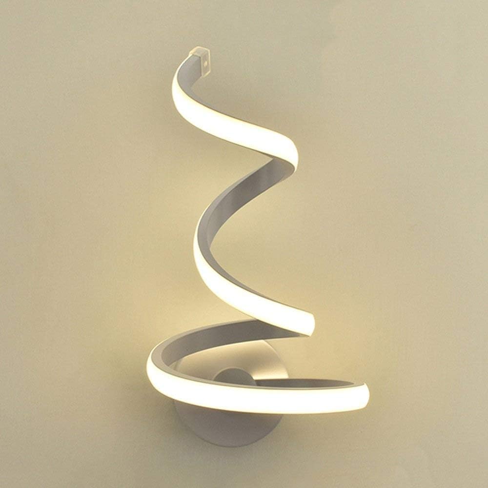 APPLIQUE DA PARETE LED 10W Design Spirale Curvato Lampada da Parete Per