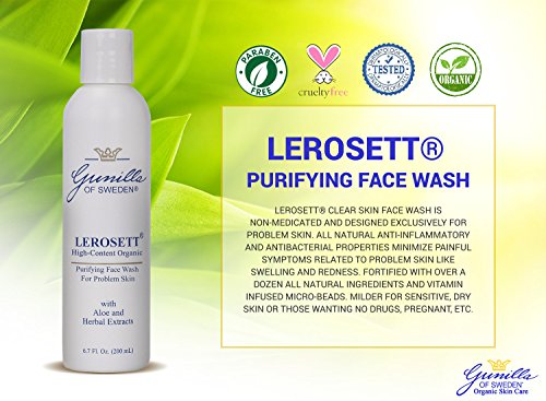 LEROSETT Purifying (ClearSkin) Face Wash 6.7 oz-Based on Nutrient Rich Organic Aloe