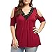 GONKOMA Women Plus Size Short Sleeve T-Shirt Casual V-Neck Blouse Tops Loose Tunic Shirt Tees