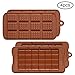 4 Pack Silicone Chocolate Molds, SENHAI 2 Types of Break Apart Non-Stick Candy Protein and Energy Bar Mold Baking Tray