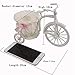 JAROWN Mini Bicycle Flower Stand Hand-Woven Basket Vase for Wedding Room Decoration (New-Light Pink)